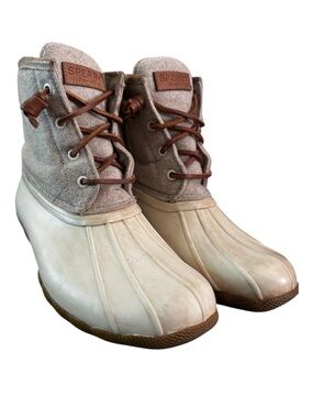 Trendy Sperry Two-Tone Duck Boots with Wool Blend Upper “Thinsulate” | Size 6.5